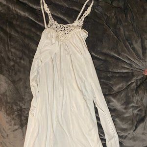 Vintage 1970s white boho maxi dress size M
